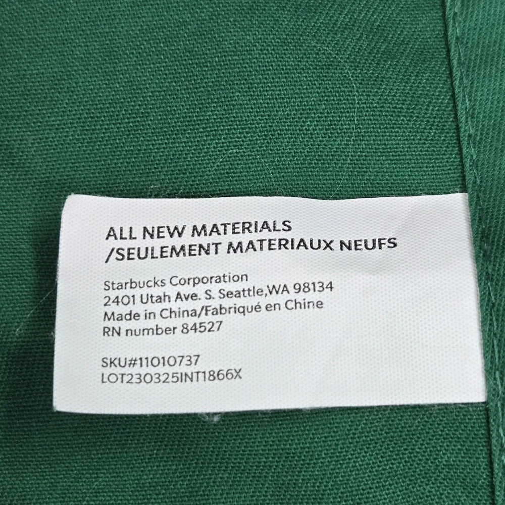 Starbucks Men Apron Green Embroidered Logo‎ Workwear